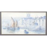 Four assorted watercolours. Comprising: W. T. Sands, (early 20th century), 'St Ives', a harbour