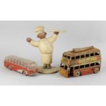 A collection of assorted model buses and coaches, to include tinplate, die cast and plastic