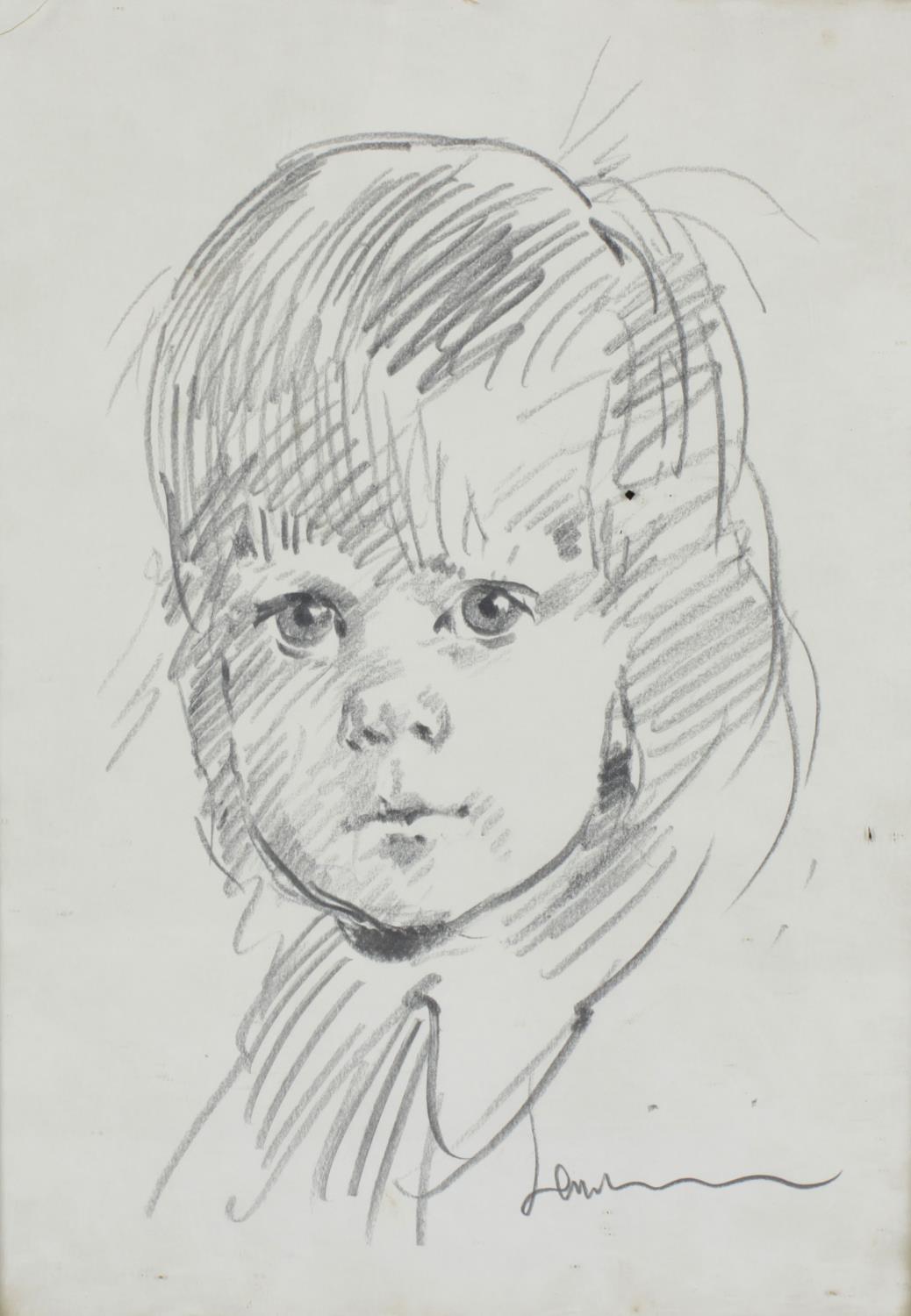 Robert Lenkiewicz (1941-2002), a pair of framed and glazed pencil sketched, head and shoulder