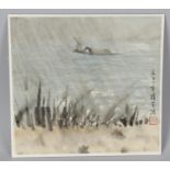 ARR Chien-Ying Chang, (1913-2004), 'Rain', watercolour, signed and dated 1954 in characters to right