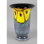 A Poole pottery 'Wild Poppy' pattern large vase and uplighter. The vase of inverted bell form with