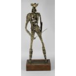 Attributed to Brian Burgess, an unusual sculpture modelled as a standing warrior, the metal armature