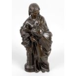 A 19th century bronze figure of a Muse. Modelled as a classical-style female figure wearing full-