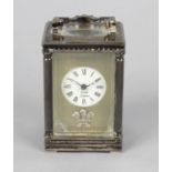 A London 1981 hallmarked silver cased Charles Frodsham miniature carriage clock, the 3cm white