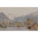 Two watercolours of Switzerland. Comprising: Eliza Pitt (fl. 1835-75), 'Die Jungfrau from