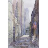 Michael Crawley (Modern), watercolour, View of Manhattan, titled verso 'Lower Manhattan', signed, 20