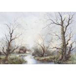 Donald Jennings (Modern), a pair of framed oil paintings on canvas, rural landscapes, each signed