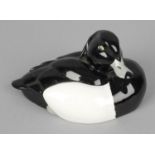 A Beswick china ornament modelled as a 'Tufted Duck', 5 (12.75cm) long. Surface scratches, rubbing