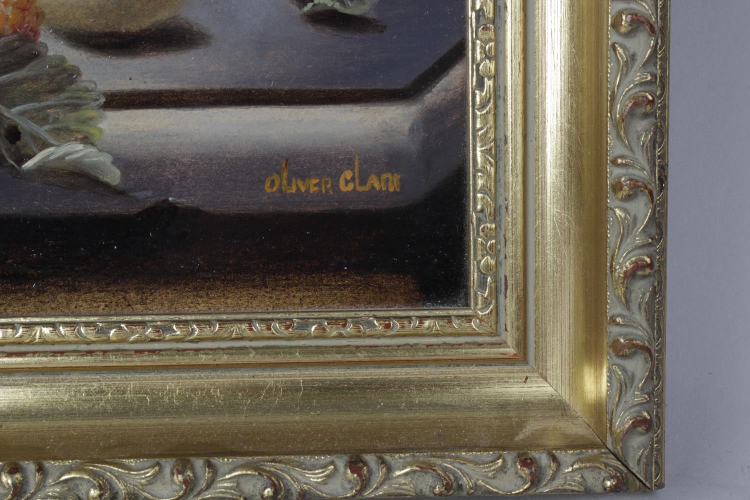 Oliver Clare, (1853-1927), oil on board, still life of grapes and plumbs, signed lower right, 9.5 - Image 2 of 3