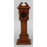 A 19th century mahogany novelty pocket watch stand, modelled as a longcase clock case, 14 (35.5cm)