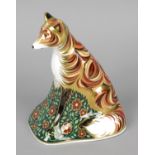 A Royal Crown Derby porcelain paperweight, modelled as the Devonian Vixen, a signature edition of