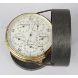 An early 20th century anemometer. The silvered 2.25-inch dial with outer track measuring 1 to 100