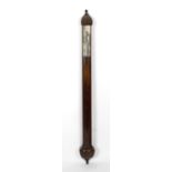 A fine William IV or early Victorian rosewood bowfront stick barometer, Alexander Adie & Son,