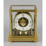 A Jaeger LeCoultre Atmos Classic V mantel clock. No. 217010, the chapter ring with Arabic