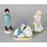Six Royal Worcester porcelain figures. Comprising: Little Boy Blue 3306, My Favourite 3014, Woodland