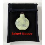 A rare Chinese Beijing glass snuff bottle provenanced to Robert Kleiner. The circular flask-form