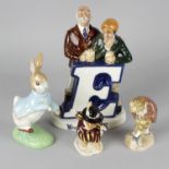 A selection of assorted Beswick, to include seven 'Flintstones' figures, a Worthington 'E'