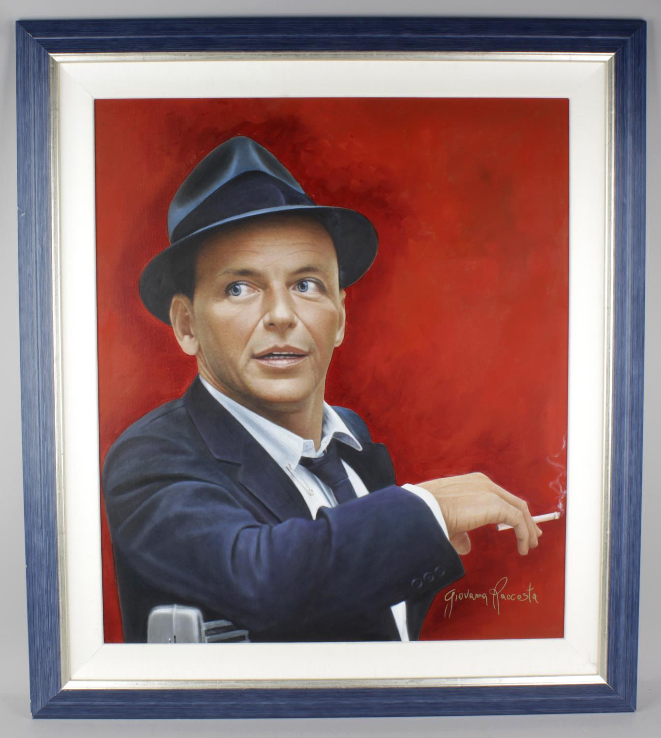 Giovanna Raccosta (modern), a head and shoulder portrait study depicting Frank Sinatra, wearing a