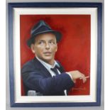 Giovanna Raccosta (modern), a head and shoulder portrait study depicting Frank Sinatra, wearing a