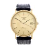 LONGINES - a gentleman's Presence wrist watch. Gold plated case with engraved stainless steel case