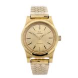 OMEGA - a lady's bracelet watch. Gold plated case with stainless steel back. Numbered 535 0031.