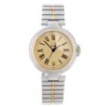 DUNHILL - a mid-size bracelet watch. Stainless steel case and gold plated bezel. Numbered 6 80815