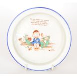 A 1930s Shelley babies plate decorated with a Mabel Lucie Attwell scene of a young boy and three