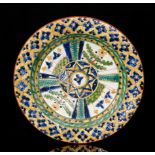 A late 19th Century Granville Pottery 'hand drawn and painted' art pottery dish designed by Carlo