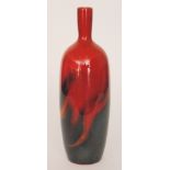 A Royal Doulton Flambe Veined bottle vase, shape 1617,