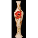 A large Moorcroft Pottery vase decorated in the Harvest Poppy pattern designed by Emma Bossons with