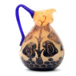 Schneider Le Verre Francais - An early 20th Century cameo Fig pattern jug cased in a graduated