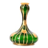 Poschinger - A early 20th Century vase of low shouldered form to a bulbous neck decorated with gilt