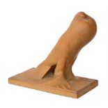 Pierre Blanc - Sevres - An early 20th Century terracotta model of a pigeon raised to a rectangular