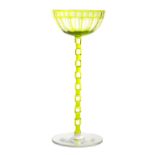 Otto Prutscher - Meyr's Neffe - A stemmed wine glass circa 1906 with a circular spread foot below a