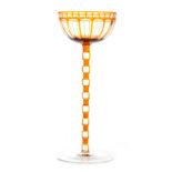 Otto Prutscher - Meyr's Neffe - A stemmed wine glass circa 1906 with a circular spread foot below a