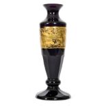 Moser Karlsbad - An amethyst glass vase circa 1920 with circular spread slice cut foot,