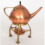 Wurttembergische Metallwarenfabrik (WMF) - A brass and copper spirit kettle,