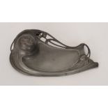 Wurttembergische Metallwarenfabrik (WMF) - An Art Nouveau pewter inkstand decorated with pine cone