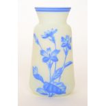 Harrach - A small late 19th Century cameo glass vase of tapered sleeve form with flared rim,