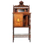 A late Victorian rosewood salon side cabinet,