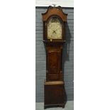 A 19th Century oak longcase clock with 30-hour movement,