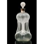 An early 20th Century Stourbridge crystal glass scrooge decanter, possibly Stevens & Williams,