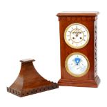 A calendar bracket clock with open anchor escapement,