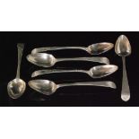 Six George III hallmarked silver bright cut teaspoons, weight 2.