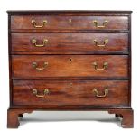 A Georgian mahogany graduated chest of four long drawers,