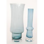 A Riihimaki glass vase designed by Tamara Aladin of footed form below the waisted cylindrical body