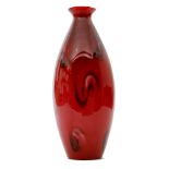 An early 20th Century Continental glass vase in the manner of Loetz of swollen ovoid form with