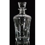 A later 20th Century St Louis crystal glass decanter of flared shouldered form with cut and