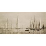 WILLIAM LIONEL WYLLIE, RA (1851-1931) - 'Yacht racing at Cowes', etching, signed in pencil,