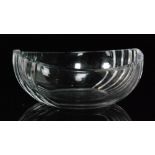 A 20th Century Orrefors crystal glass bowl of oval form,